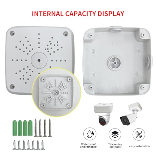 NVRTTRR Plastic Junction Box,Rainproof Dustproof, Junction Box, Universal Electrical Enclosure, Outdoor and Indoor Usage Project Box Security Camera Bracket (115 * 115 * 50mm) - Image 5
