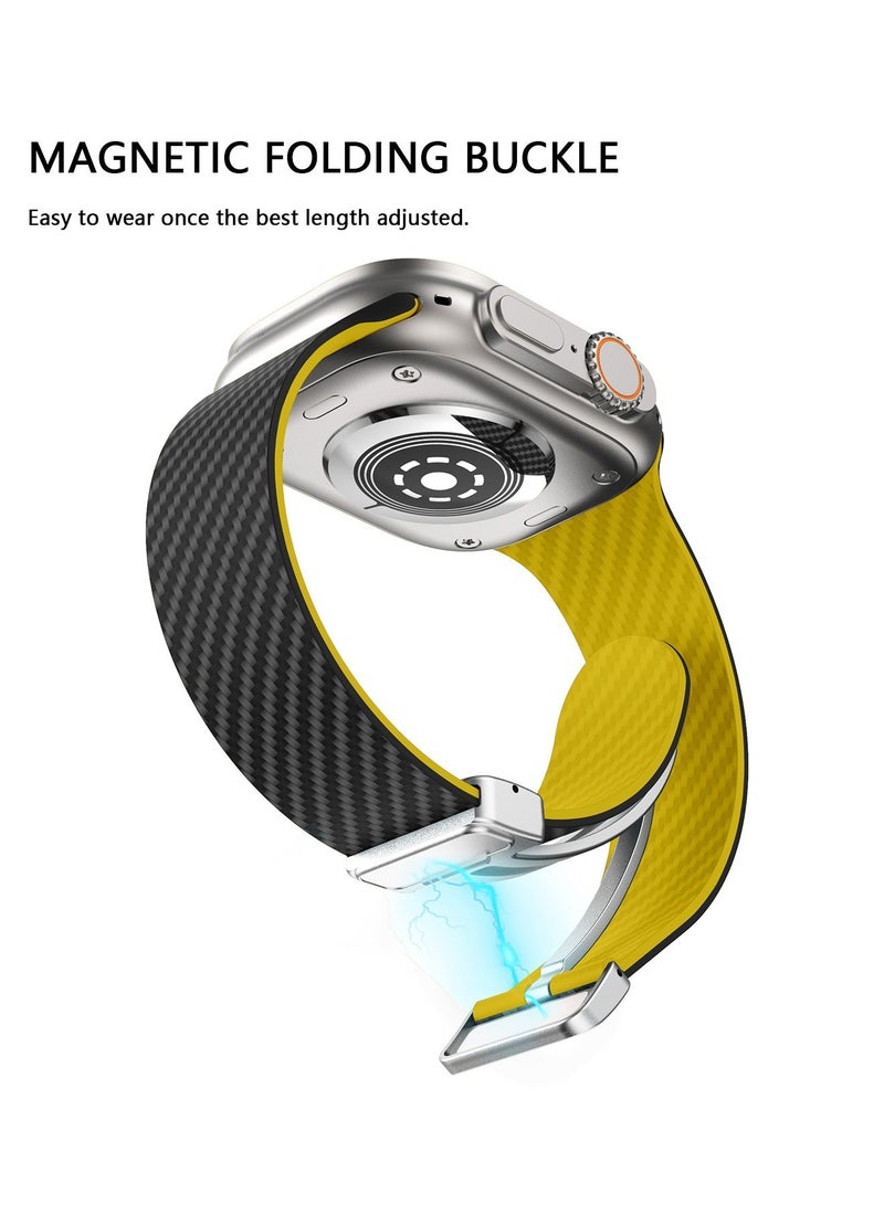 X-level Bands Compatible with Apple Watch 42mm 44mm 45mm 49mm Series 9/8/7/SE/6/5/4/3/2/1 IWatch Ultra/Ultra 2/ Silicone Strap With Magnetic folding Buckle, Quick Release Silicone Straps for Women Men - Image 3