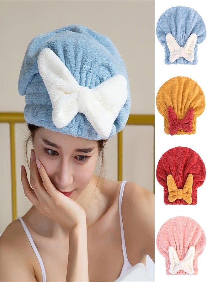 Jaimin Creation 1 Pc's Hair Towel Wrap for Wet Hair,Super Absorbent Fast Drying Microfiber Hair Drying Towel Cap with Bow-Knot, Microfiber Hair Towel Wrap for Women (Multi Color) - Image 3
