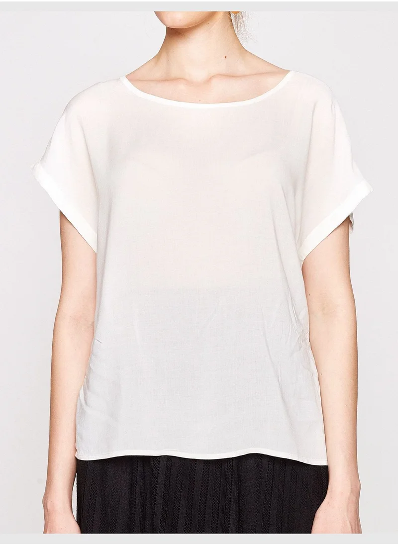 كوتون Scoop Neck Blouse