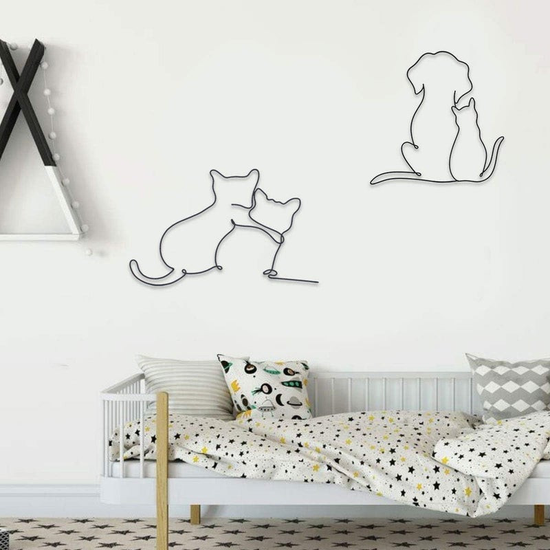 Matani Metal Dog Wall Decor | Dog & Living Room Wall Art | Minimalist Room Decor (Sleeping Labrador) (Love) - Image 5