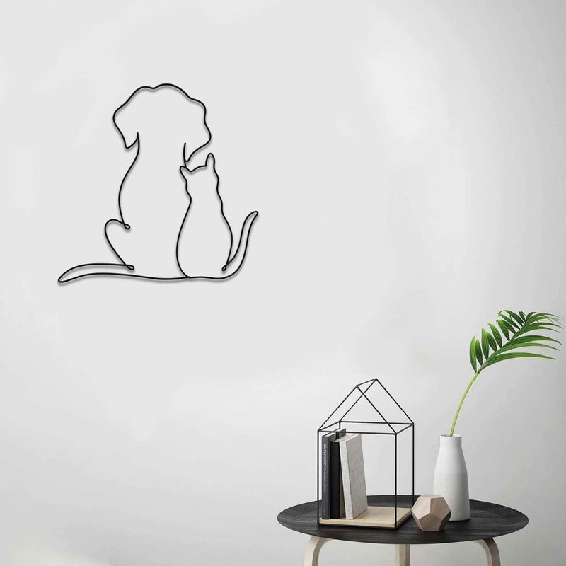 Matani Metal Dog Wall Decor | Dog & Living Room Wall Art | Minimalist Room Decor (Sleeping Labrador) (Love) - Image 2