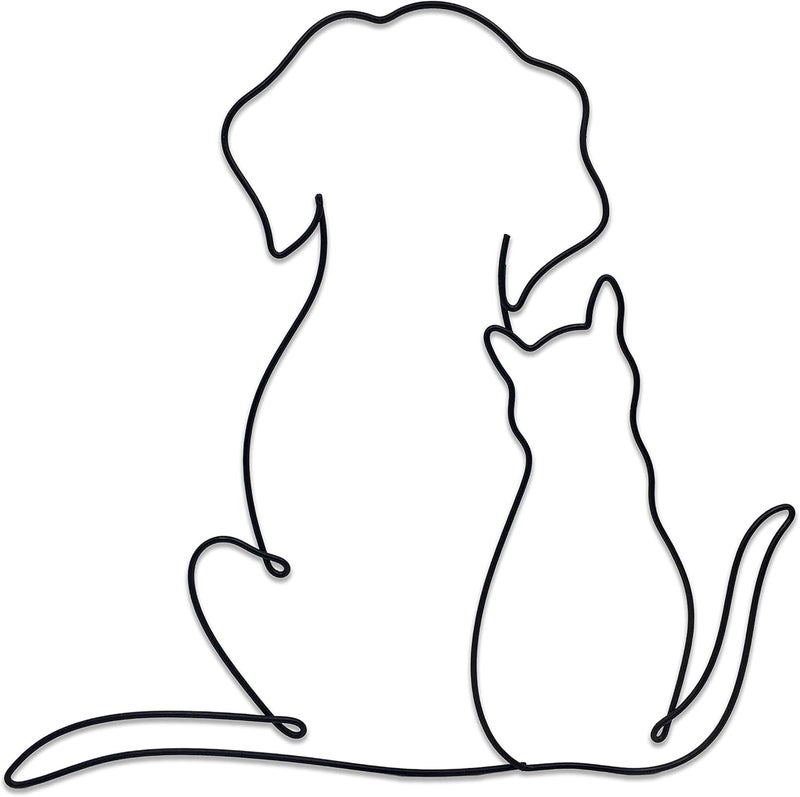 Matani Metal Dog Wall Decor | Dog & Living Room Wall Art | Minimalist Room Decor (Sleeping Labrador) (Love) - Image 1