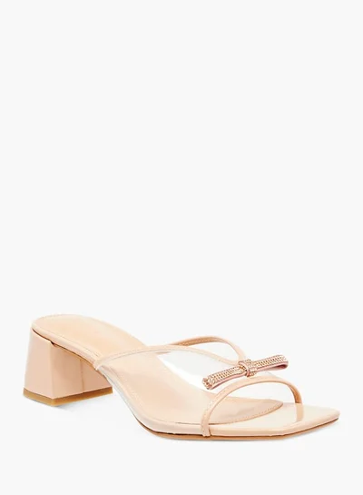 Celeste Womens Embellished Slip-On Sandals With Block Heels
