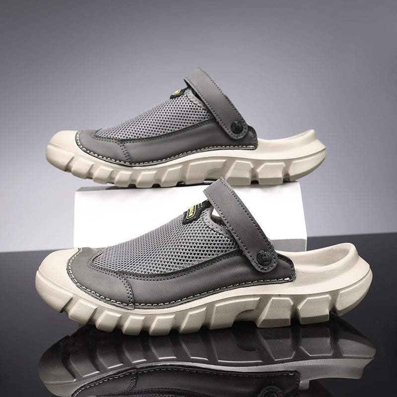 Men'S Summer Breathable Closed-Toe Slippers, Non-Slip And Wear-Resistant, Outdoor Casual Beach Sandals - Image 2