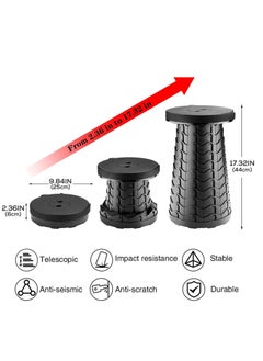 Generic Upgraded Telescopic Stool Lightweight Yet More Sturdy Foldable Stool with Load Capacity 400lbs Portable Collapsible Stool for Adults Indoor Outdoor Activity  - Image 2