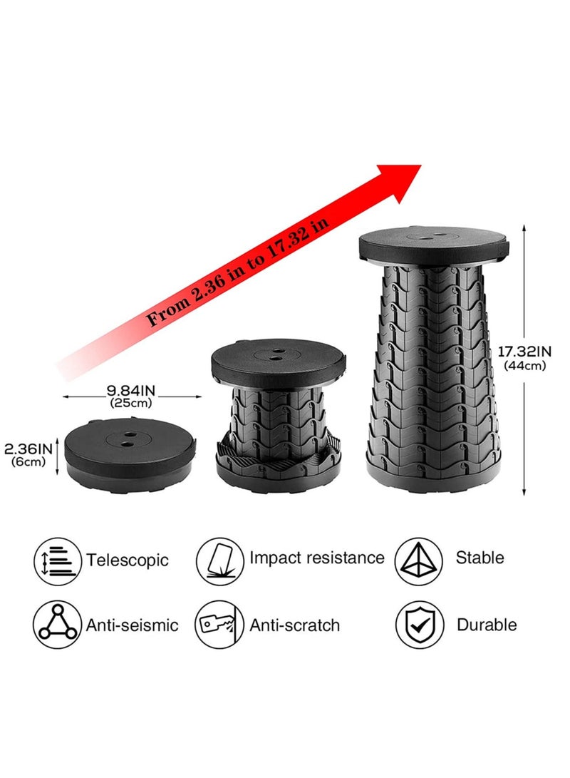 Generic Upgraded Telescopic Stool Lightweight Yet More Sturdy Foldable Stool with Load Capacity 400lbs Portable Collapsible Stool for Adults Indoor Outdoor Activity  - Image 2