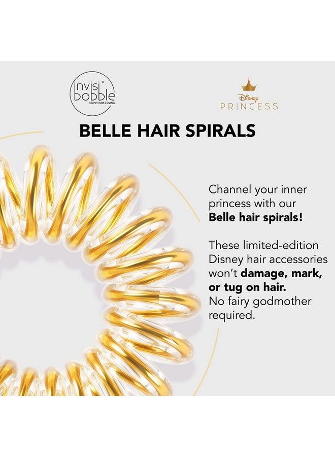 invisibobble Kids Spiral Hair Ring Noouch Coil Hair Ties With Strong Grip Nonsoaking High Wearing Comfort Updo Tool For Girls Toddlers And Kids (Princess Belle (5Pack)) - Image 2
