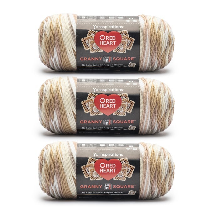 ALL IN ONE GRANNY SQUARE ARAN CREAM YARN 3 PACK OF 250G88OZ 100 ACRYLIC 4 WORSTED MEDIUM 381M417YARDS FOR KNITTING CROCHET AND AMIGURUMI