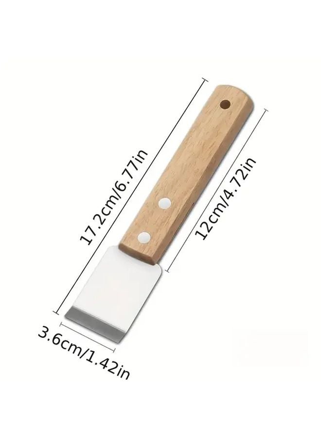 2 Pack Durable Metal Scraper With Wood Handle For Kitchen Bathroom Cleaning - Image 3
