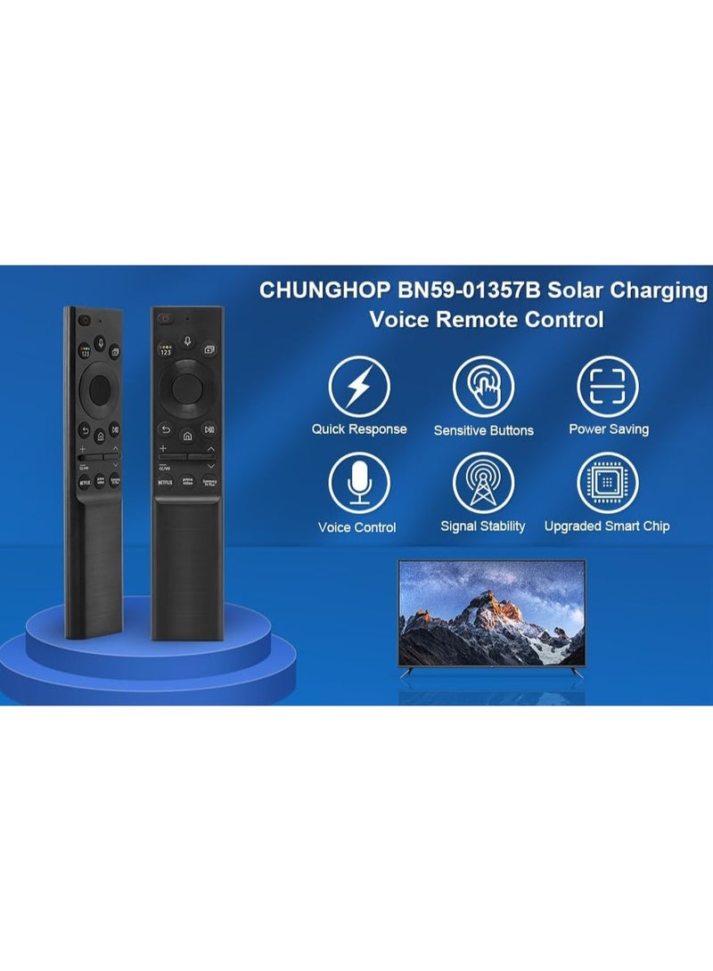 البيت البعيد جهاز تحكم عن بعد صوتي عالمي لأجهزة تلفزيون سامسونج الذكية QLED 4K/8K، متوافق مع Q60A، Q70A، QN90A - طراز BN59-01385A (الإصدار الشمسي) - Image 2
