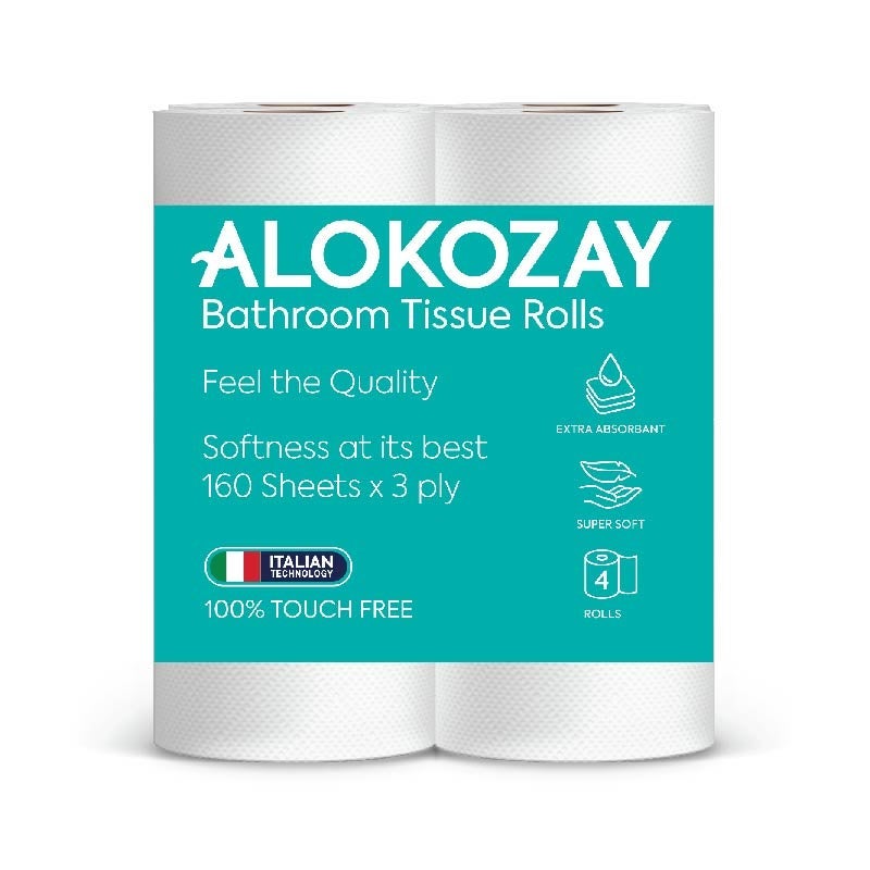 Alokozay Bathroom Tissues 160 Sheets 3 Ply 4 Rolls - Image 2
