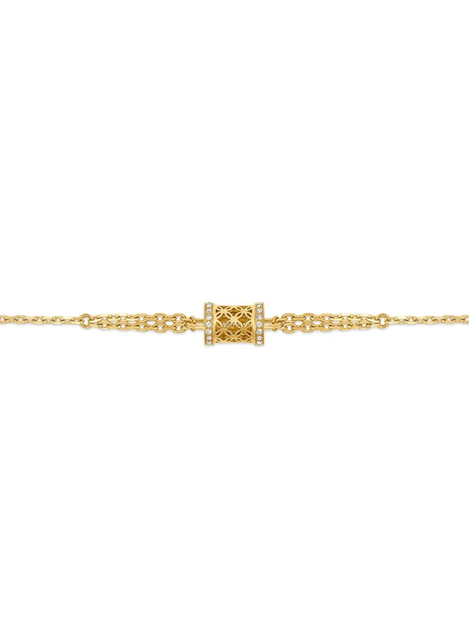 شيروتي 1881 Elettra Double-Chain Gold Bracelet with Crystal Charm for Women