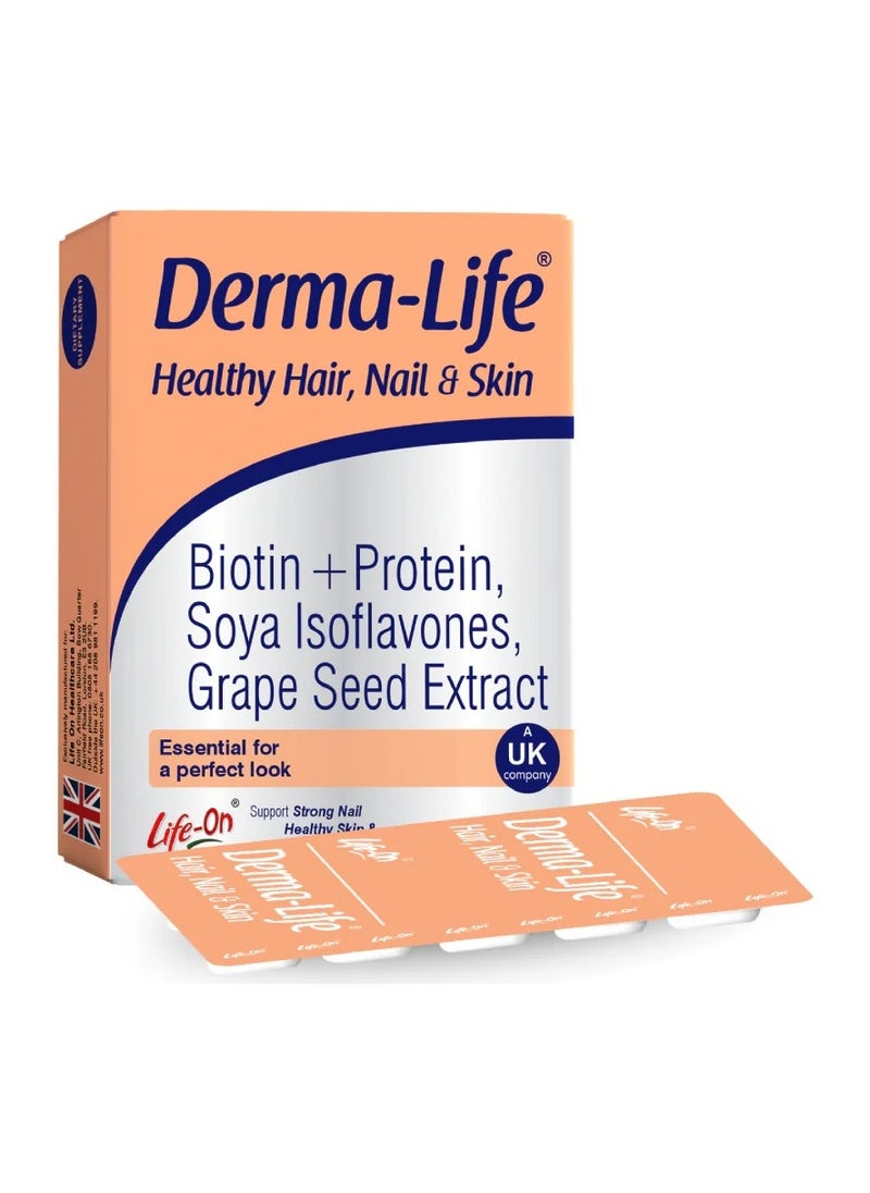 Life On Derma-Life for Healthy Hair, Skin & Nail 30 Tablets
