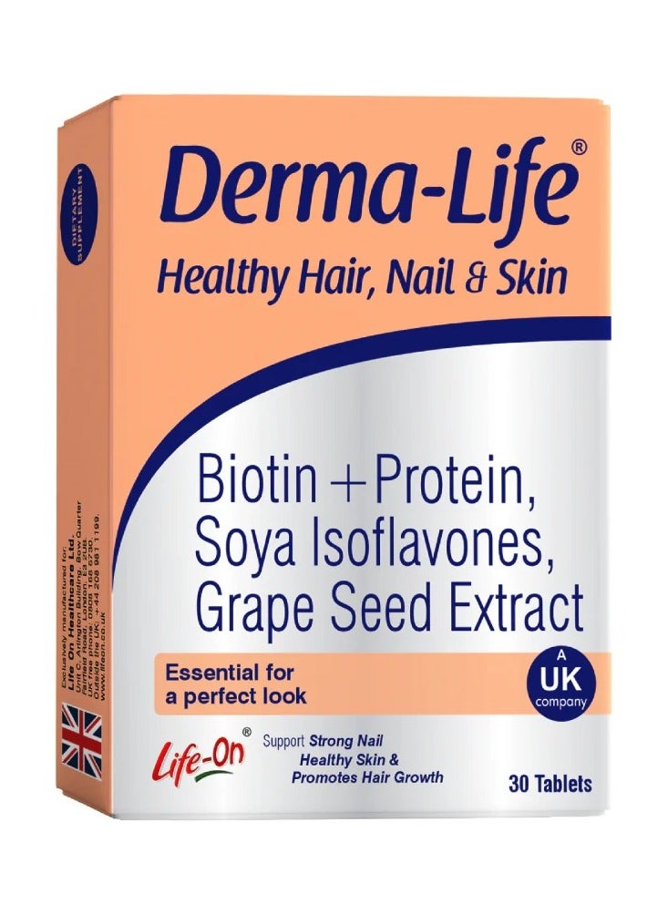 Life-On Life On Derma-Life for Healthy Hair, Skin & Nail 30 Tablets 