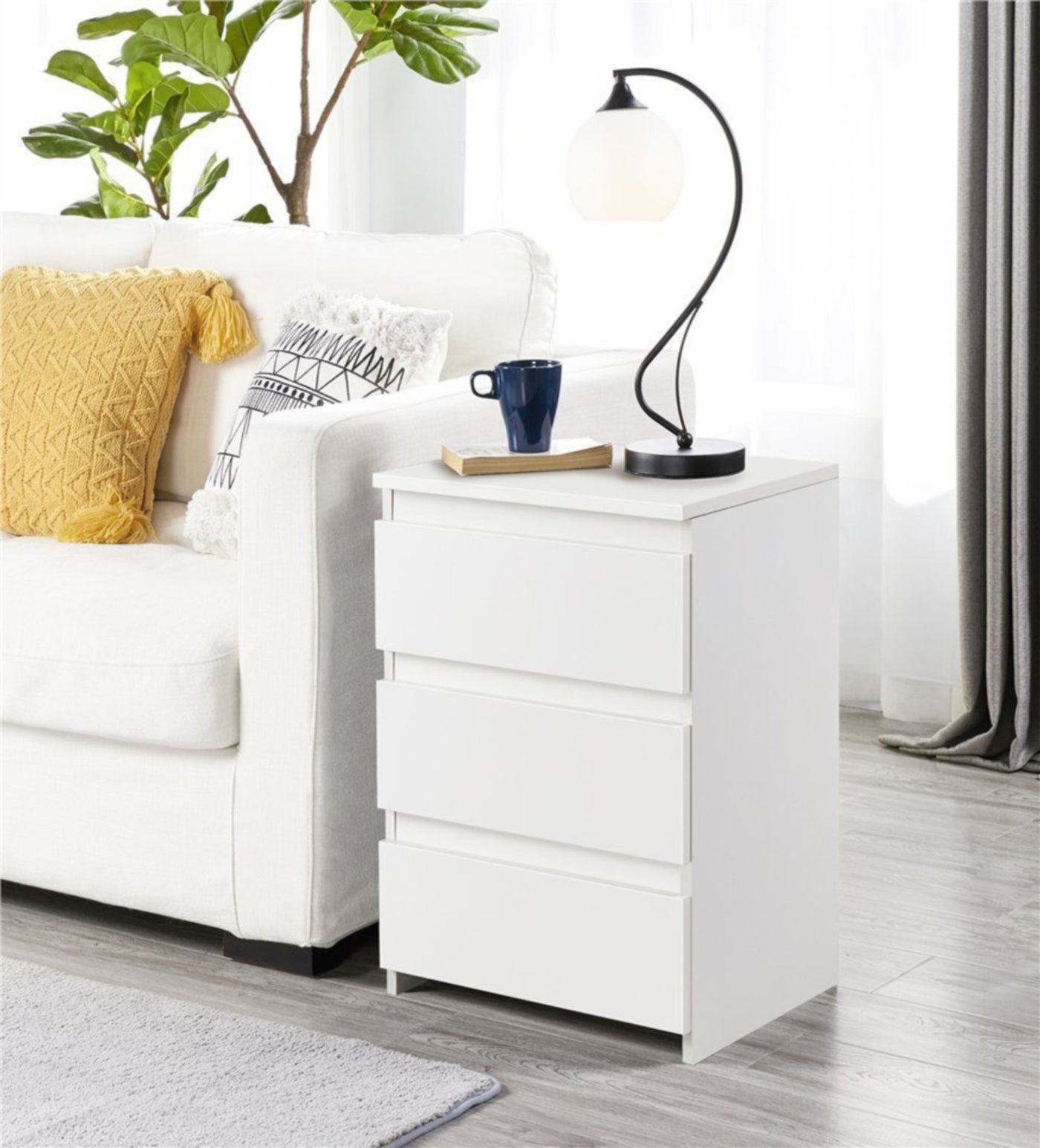 Modern MDF nightstand - Height 60 cm - Width 40 cm - Depth 36 cm, from Furniture Store.