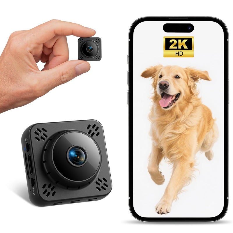 Shibet Mini Camera, Nanny Cam for Home Security, 2K Wireless WiFi Camera with Free Cloud & No WiFi Needed, Motion Detection & Night Vision for Nanny/Baby Monitor/Pet - Image 1