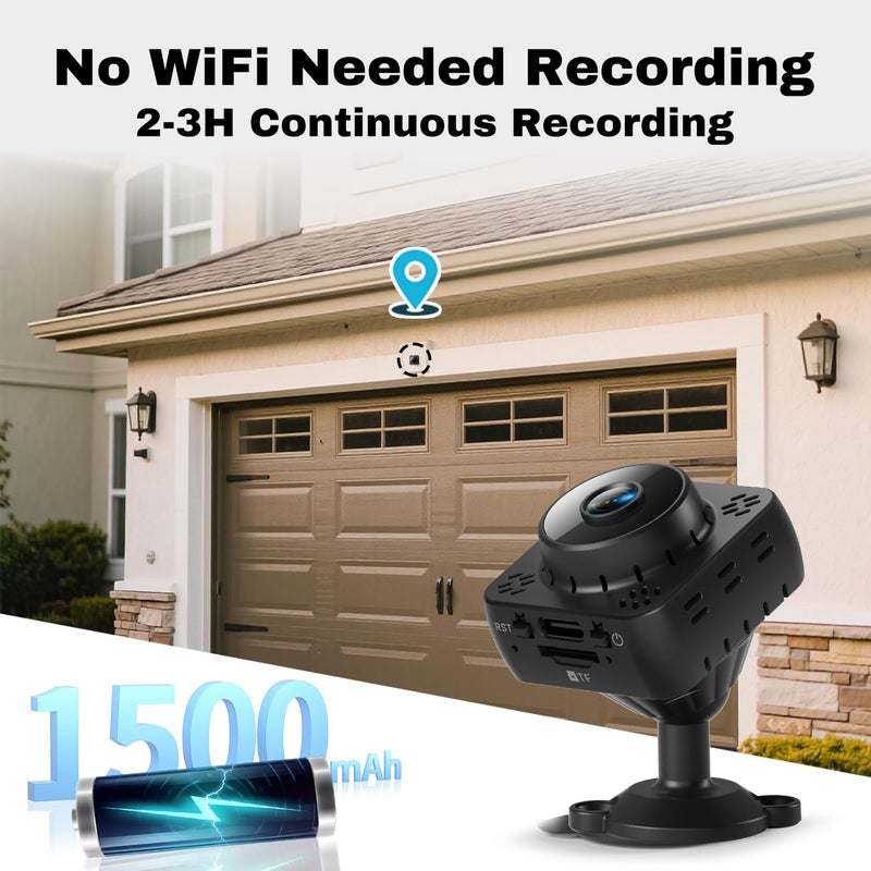 Shibet Mini Camera, Nanny Cam for Home Security, 2K Wireless WiFi Camera with Free Cloud & No WiFi Needed, Motion Detection & Night Vision for Nanny/Baby Monitor/Pet - Image 4