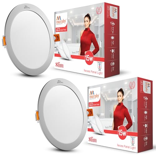 Murphy 15-Watt Slim Round LED Panel Ceiling Light (Natural White, Pack of 2) - Image 1