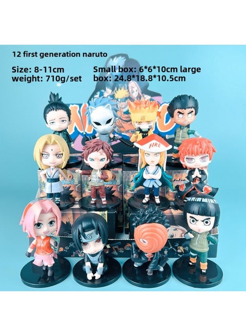 Naruto Hand-made Blind Box Sasuke Broadsword Kakashi Uchiha Mustela Storm Water Gate Model-Color:12 Generations Of Naruto Boxes In A Random Box