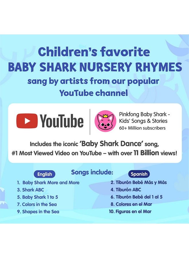 Pinkfong Baby Shark English Spanish Bilingual Learning Songs 10 Button Sound Book Baby Shark Bilingual Children'S Sound Books Interactive Learning Books For Toddlers Learning & Education Toys 18 Months - Image 5