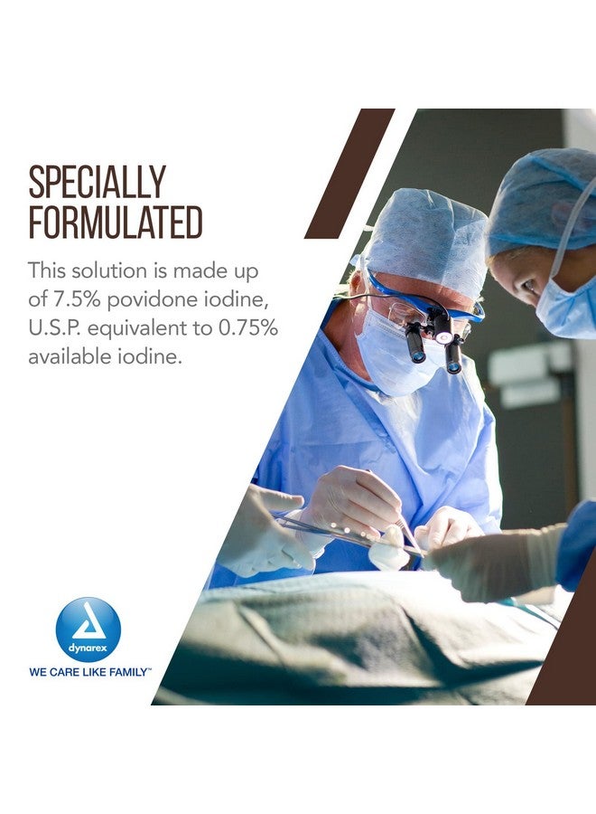 Dynarex Povidone-Iodine Scrub Solution, Antiseptic Solution for Skin and Mucosa, Ideal for Surgical Site Preparation, Contains Povidone Iodine 7.5%, 16 fl. oz., 1 Bottle - Image 5