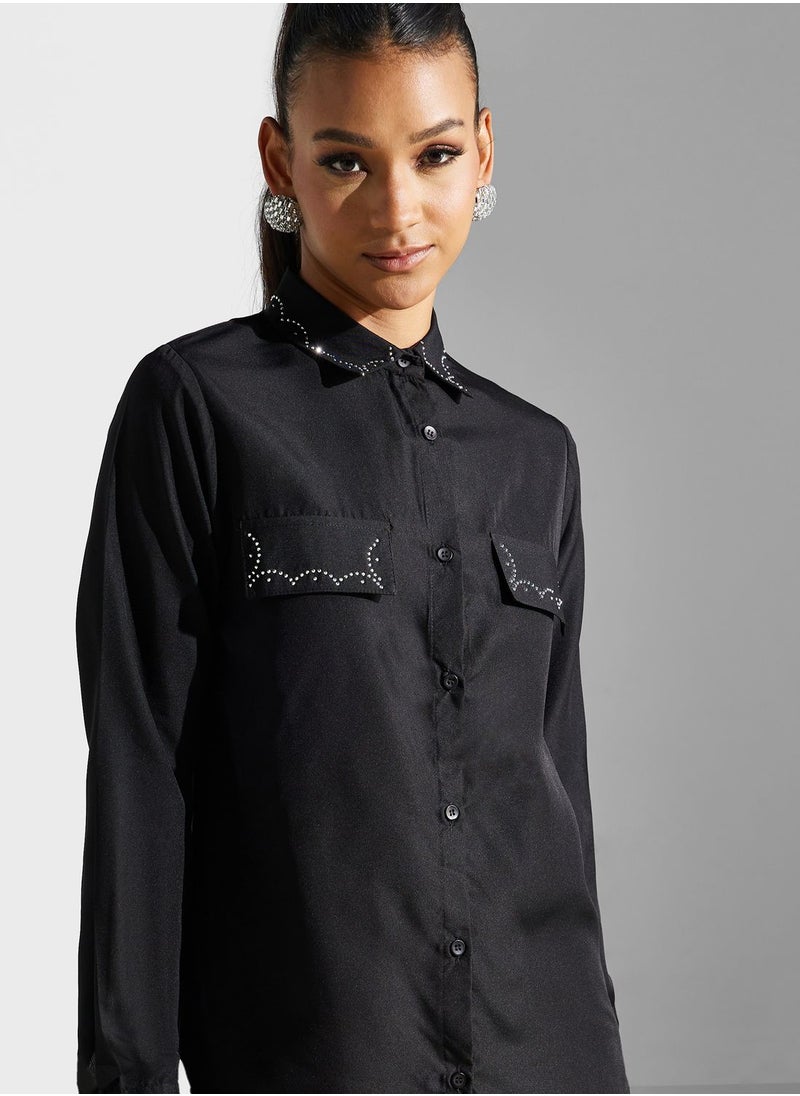 Khizana - Embellished Detail Shirt - Image 1