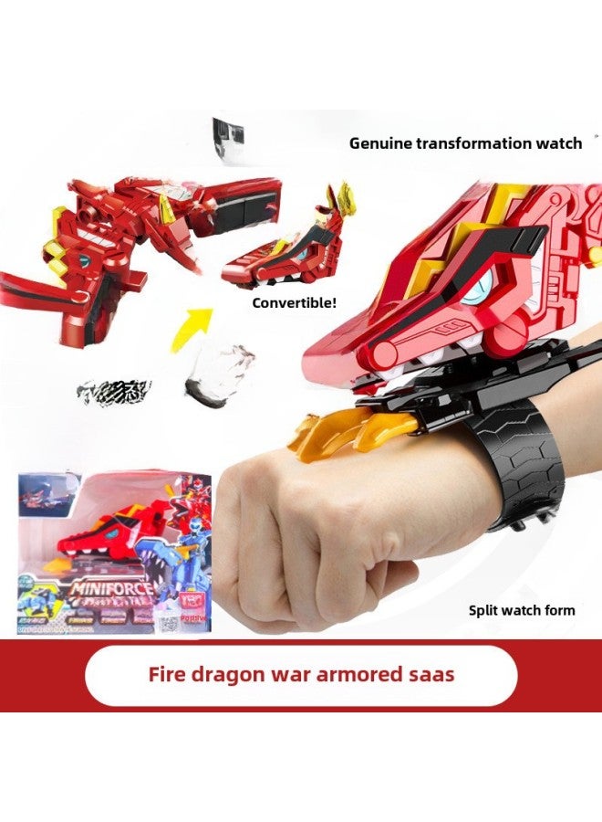 Genuine Mini Special Team Children's Electronic Deformation Watch Toy King Kong Summon Shaper Dinosaur Power Watch-Color:99a Tank  W991-1  - Image 4