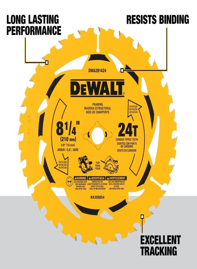 ديوالت شفرة المنشار الدائرية DEWALT مقاس 8-1/4 بوصة 24T (DWA281424) - Image 2