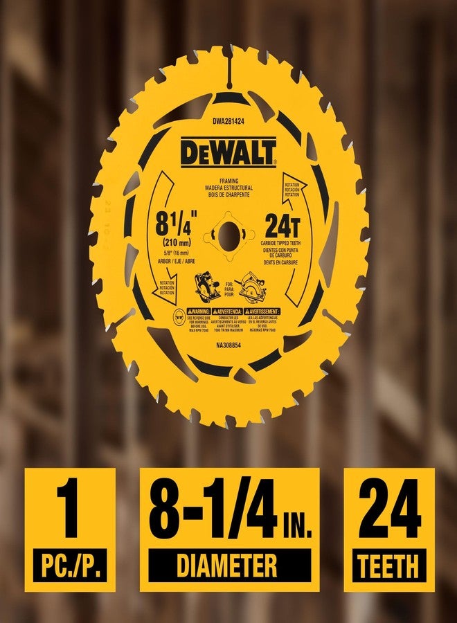 ديوالت شفرة المنشار الدائرية DEWALT مقاس 8-1/4 بوصة 24T (DWA281424) - Image 3