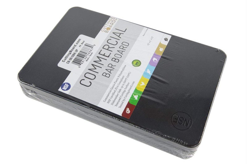 CuttingBoard.com Plastic Bar Cutting Board 3 Pack for Restaurants - BPA Free, Black - Image 2