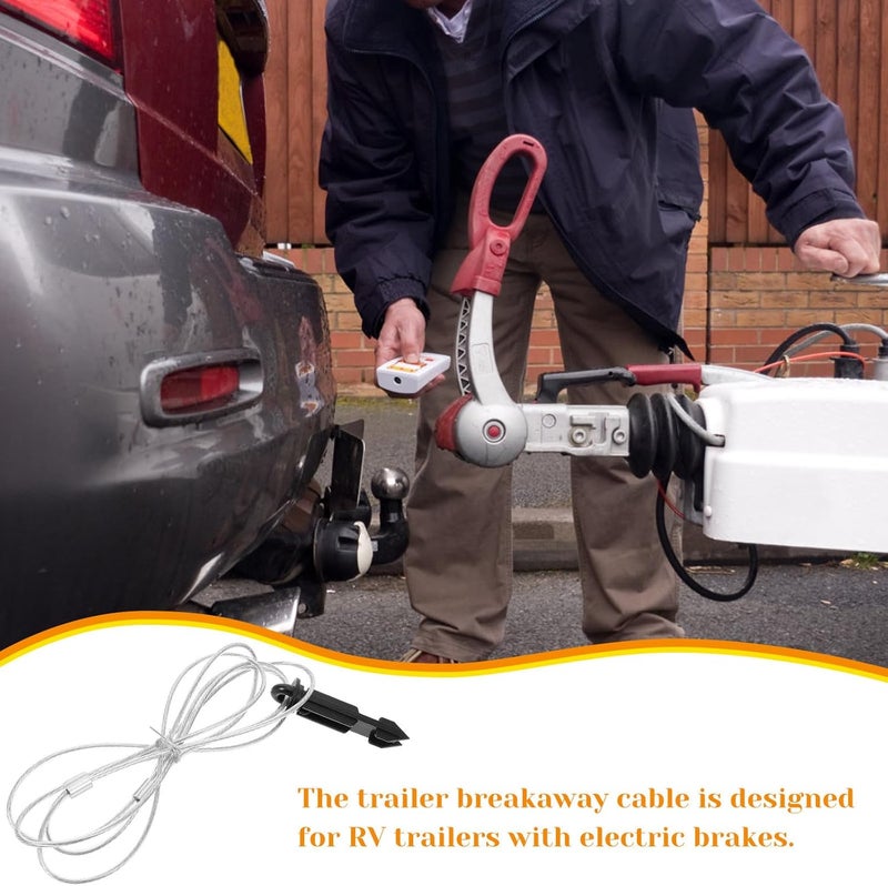 Trailer Emergency Breakaway Switch Cable with Coiled Electric Brake Switch for Rv Trailer Safety and Towing Accessories - Image 3