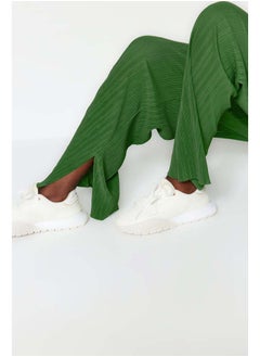 trendyol Green Pleated Regular Buttoned Knitted Two Piece Set TWOAW24AU00073  - Image 4