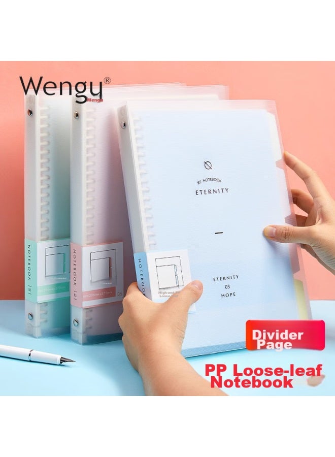 Wengu A4 Loose-leaf Notebook Refill, Detachable 30-hole 60-sheet Ruled Paper With Four-color Index Dividers, Blue B17-a4/c - Image 2