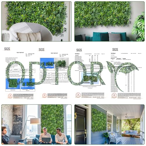 ODTORY Artificial Greenery Wall Panels: 40"x 40" Faux Grass Wall Backdrop Boxwood Ivy Privacy Screen with UV Protection,Fake Hedge Fence for Outdoor,Indoor,Garden,Backyard and Home Decor - Image 5