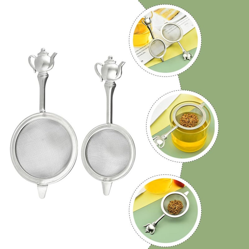 2 Pack Large 6 5cm Stainless Steel Tea Infuser With Handle Fine Mesh Strainer - Image 4