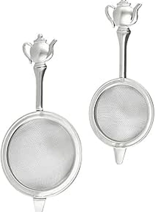2 Pack Large 6 5cm Stainless Steel Tea Infuser With Handle Fine Mesh Strainer - Image 1
