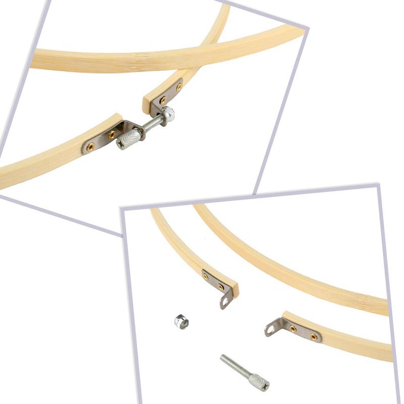 Caydo 6 Pieces 16 Inch Embroidery Hoops Cross Stitch Hoop Ring for Art Craft Handy Sewing, Wedding Wreath Decoration and Dream Catch - Image 4