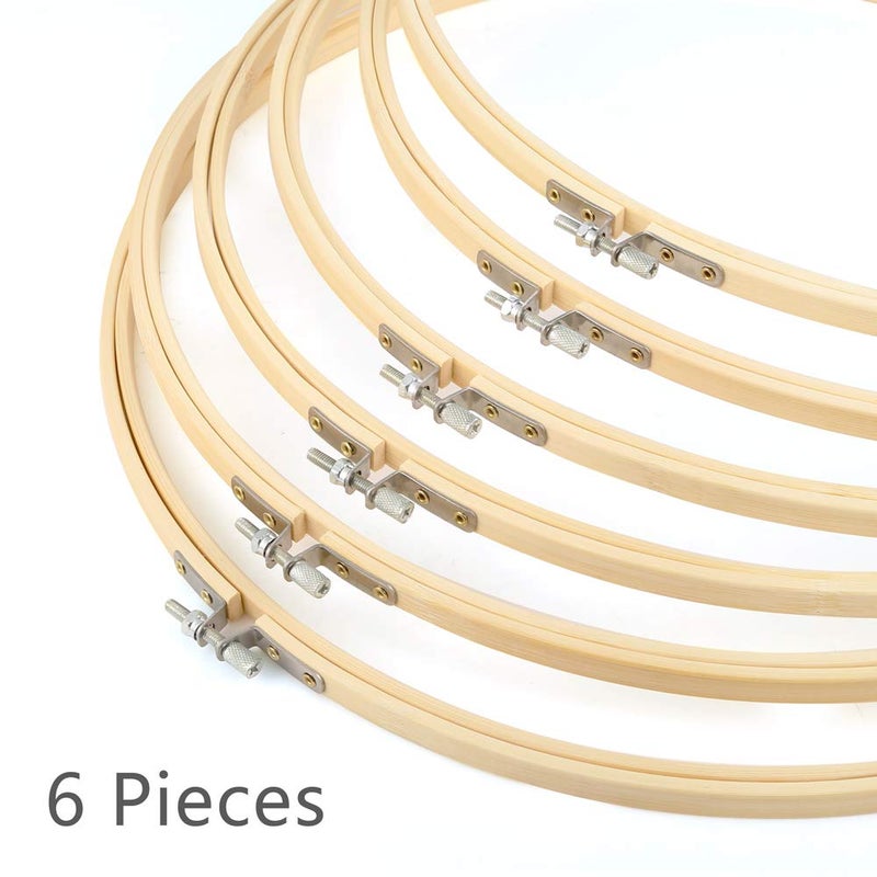 Caydo 6 Pieces 16 Inch Embroidery Hoops Cross Stitch Hoop Ring for Art Craft Handy Sewing, Wedding Wreath Decoration and Dream Catch - Image 3