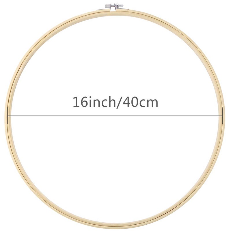 Caydo 6 Pieces 16 Inch Embroidery Hoops Cross Stitch Hoop Ring for Art Craft Handy Sewing, Wedding Wreath Decoration and Dream Catch - Image 2
