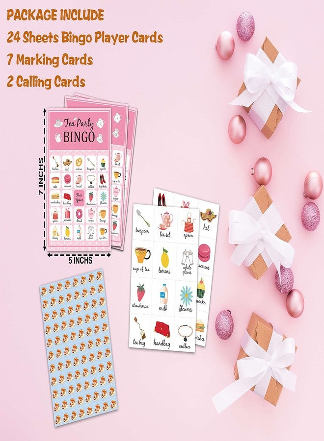 Levitatinyear Tea Bingo Game, Blush Pink Themed Party Games with 24 Players, Garden Tea Party Favors for Family, Scrumptious Party Supplies Activities - Image 3