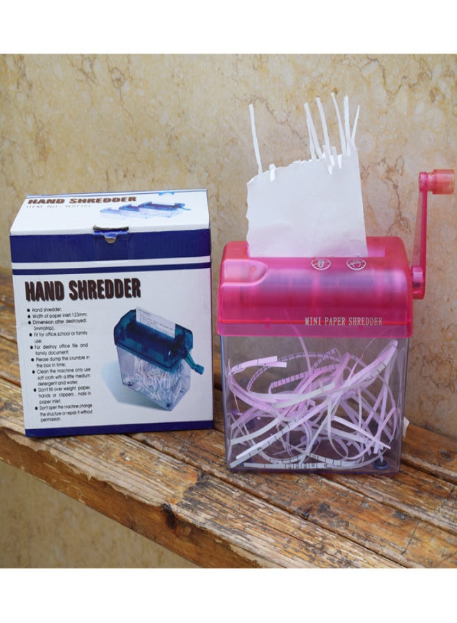 cross-border office home A6 mini manual shredder small desktop hand file shredder wholesale blue - Image 3