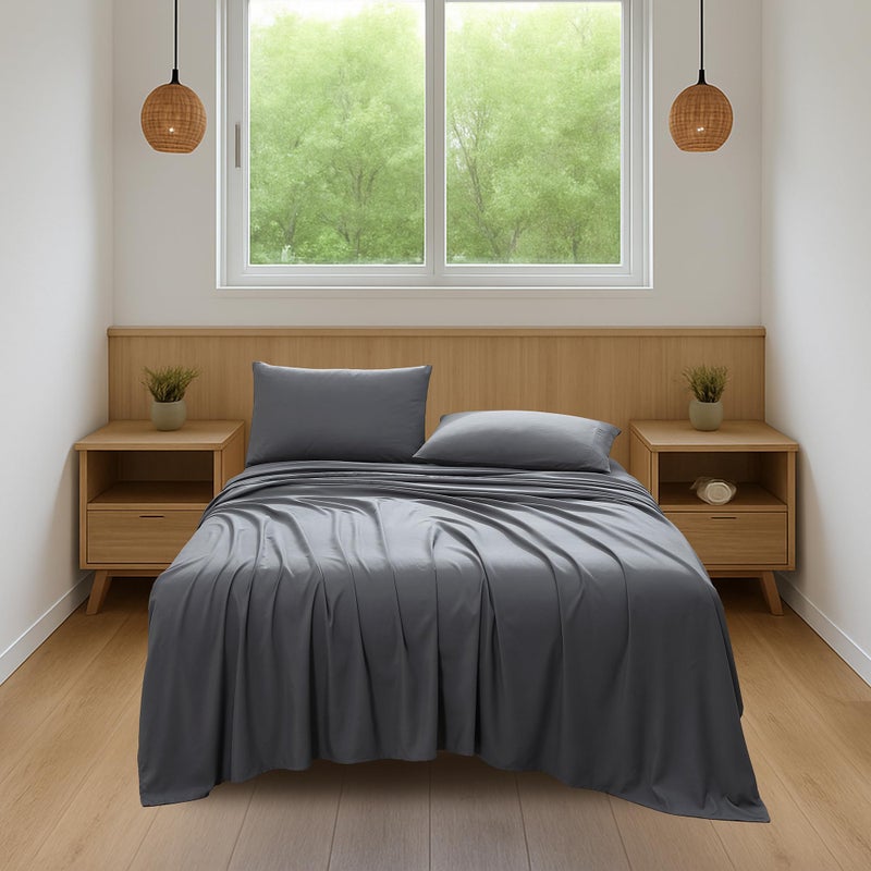 Coleman Twin XL Sheets Set â€“ Durable Home Bedding with Outdoor Heart, Stylish & Reliable for Bedroom or Cabin â€“ Premium Solid Color, Built for Comfort, Style & Occasional Outdoor Use, Gray - Image 5