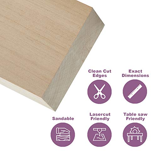 Craftiff Basswood Carving Blocks Large 4x4x2 inch Wood Blanks DIY Wood Signs for Crafts by Craftiff - Image 4