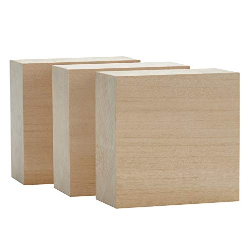 Craftiff Basswood Carving Blocks Large 4x4x2 inch Wood Blanks DIY Wood Signs for Crafts by Craftiff - Image 1