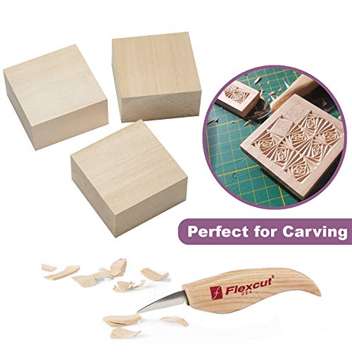 Craftiff Basswood Carving Blocks Large 4x4x2 inch Wood Blanks DIY Wood Signs for Crafts by Craftiff - Image 3