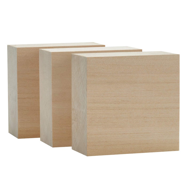 Craftiff Basswood Carving Blocks Large 4x4x2 inch Wood Blanks DIY Wood Signs for Crafts by Craftiff - Image 5