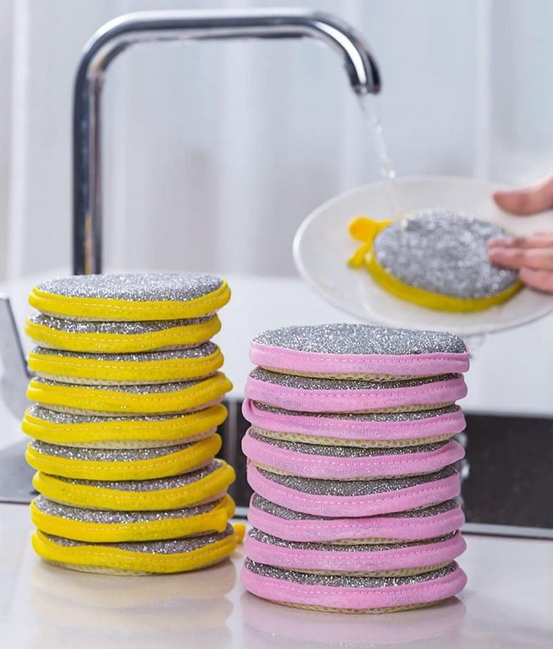 SHAPAT 2in1 Dishwashing Scrub Sponge for Kitchen Round Sponge Cleaning Dishes and Cookware 15 - Image 2