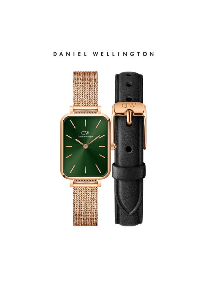 Daniel Wellington Dw Women's Small Green Watch, Fashionable European And American Style, Classic Square Watch, Dw00100445+dw00200278 - Image 1
