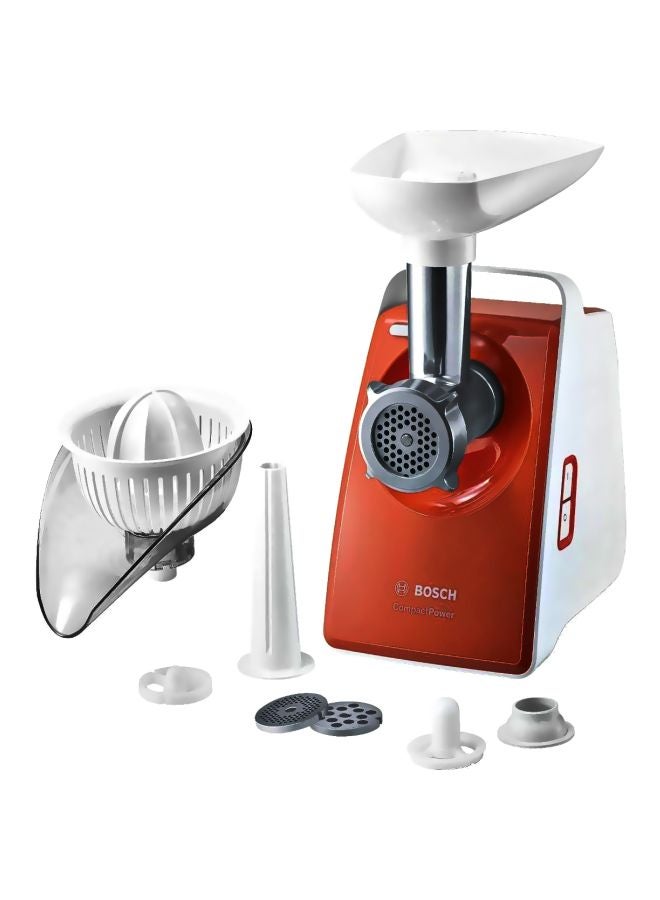 BOSCH Compact Power Meat Mincer 1600W 1600 W MFW3630I Orange/White - Image 1